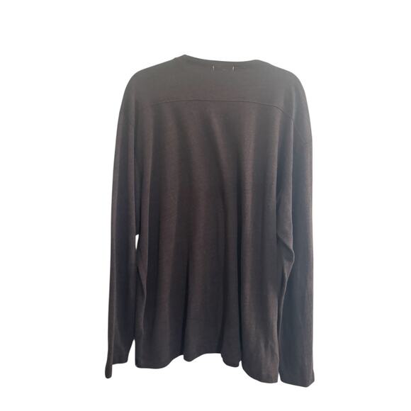 Agave Mens XL Luxe Standard Fit Crew Neck Long Sleeve Pullover Shirt Brown #5640 - Picture 7 of 9